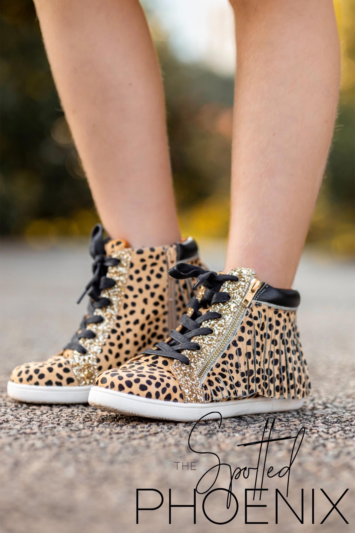 [Cheetah + Glitter] Fringe Tennies