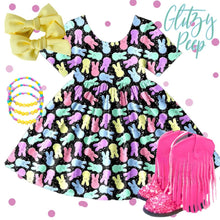 Load image into Gallery viewer, [Glitzy Peep] Twirl Dress w/ Faux Glitter
