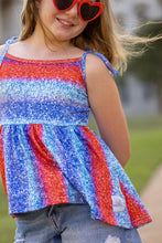 Load image into Gallery viewer, [Striped Sparkles] Peplum w/ Tie Straps + Faux Glitter
