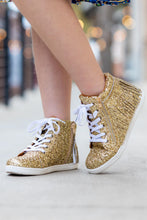 Load image into Gallery viewer, [Gold Glitter] Fringe High Top Tennies
