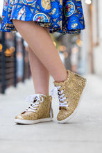 Load image into Gallery viewer, [Gold Glitter] Fringe High Top Tennies

