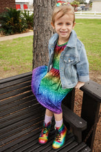 Load image into Gallery viewer, [Rainbow Stripes] Dress w/ Faux Glitter
