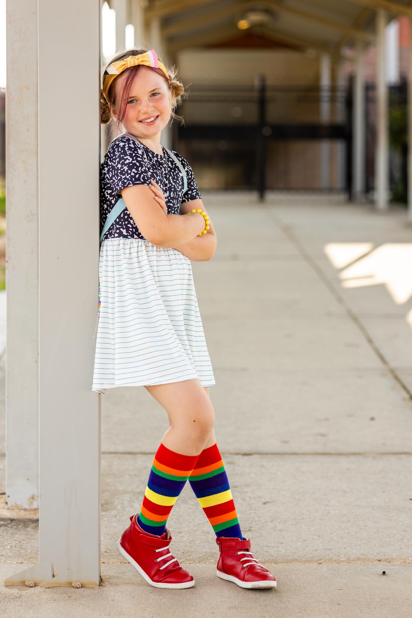 [Rainbow Stripe] Youth Tall Socks