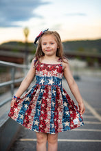 Load image into Gallery viewer, [American Dream] Dress w/ Tie Straps + Faux Sequins
