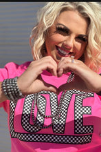 Load image into Gallery viewer, [Checkered Love] MAMA + MINI Hot Pink Tee Shirt
