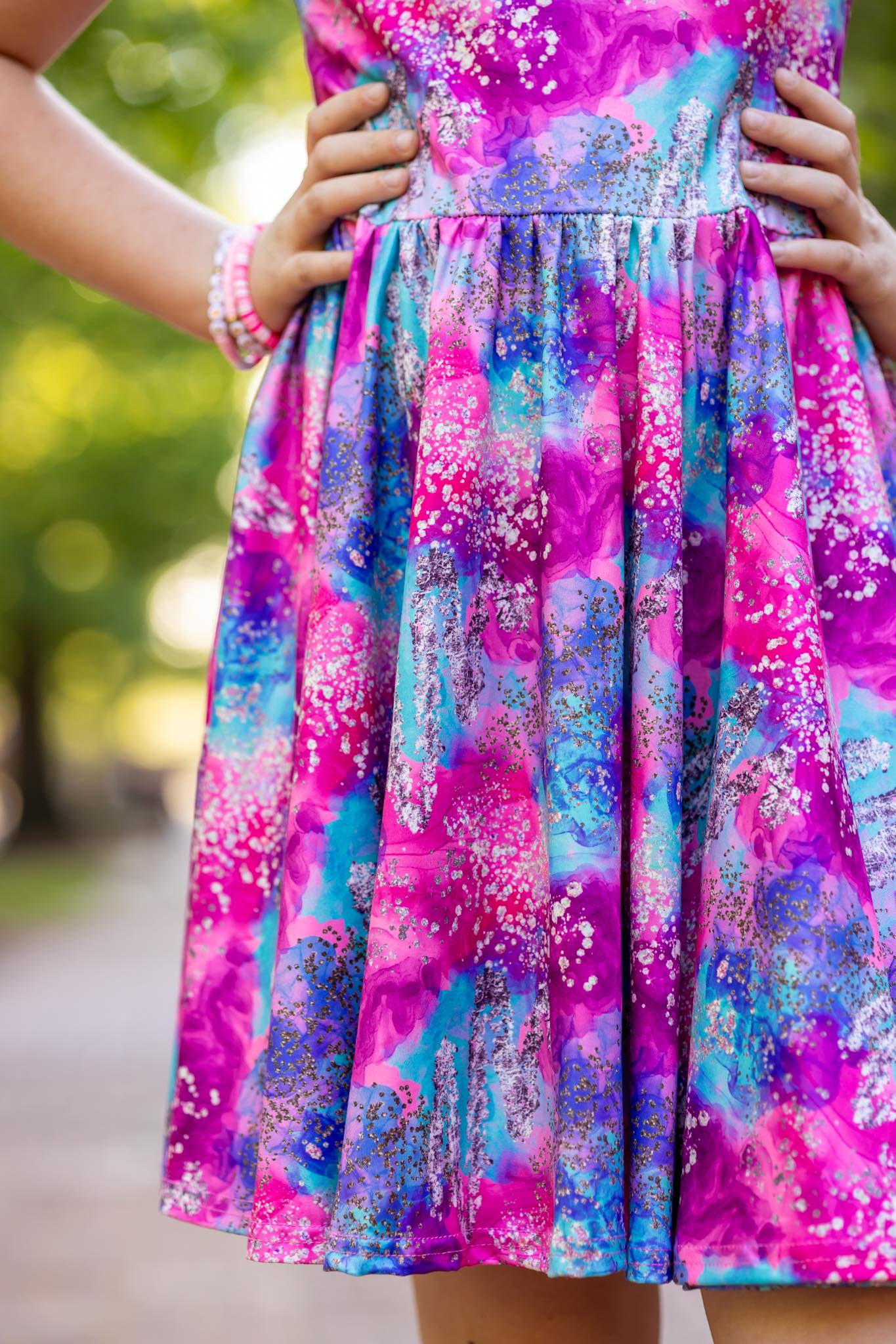 [Pop Star]Twirl Dress w/ Faux Glitter
