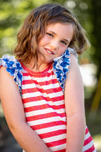 Load image into Gallery viewer, [Red Stripes w/ Blue Stars] Ruffle Tank
