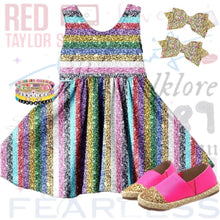 Load image into Gallery viewer, [Rainbow] Dress w/ Faux Glitter
