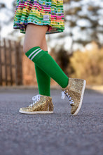 Load image into Gallery viewer, [Gold Glitter] Fringe High Top Tennies
