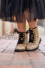 Load image into Gallery viewer, [Cheetah + Glitter] Combat Boots
