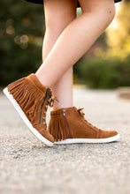 Load image into Gallery viewer, [Camel Suede] High Top Fringe Tennies
