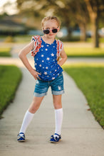 Load image into Gallery viewer, [Blue Stars w/ Red Stripes] Ruffle Tank
