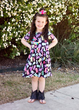 Load image into Gallery viewer, [Glitzy Peep] Twirl Dress w/ Faux Glitter
