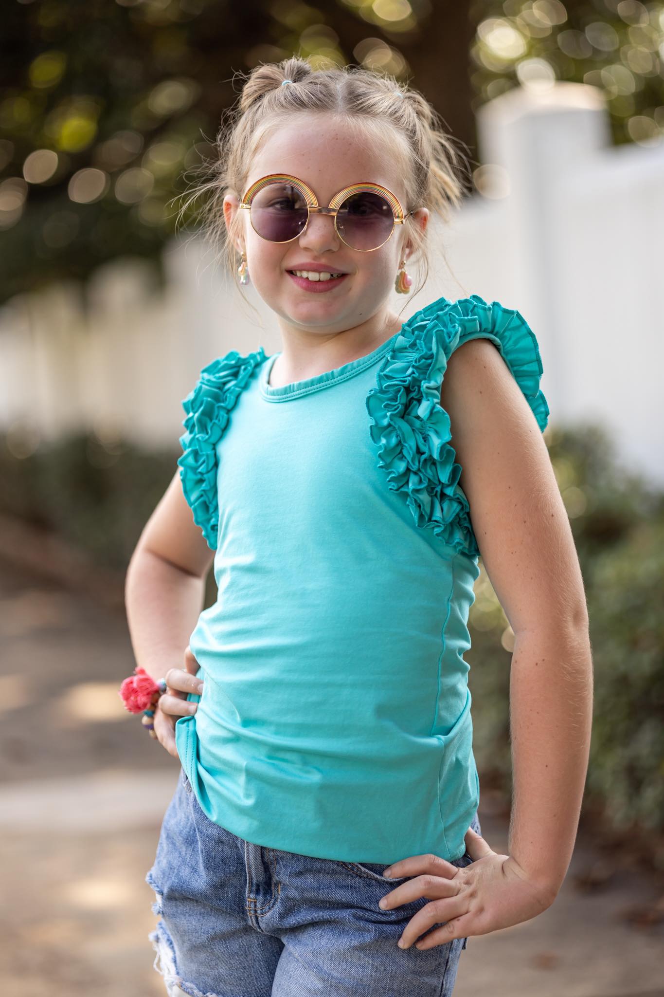 [Teal] Ruffle Tank