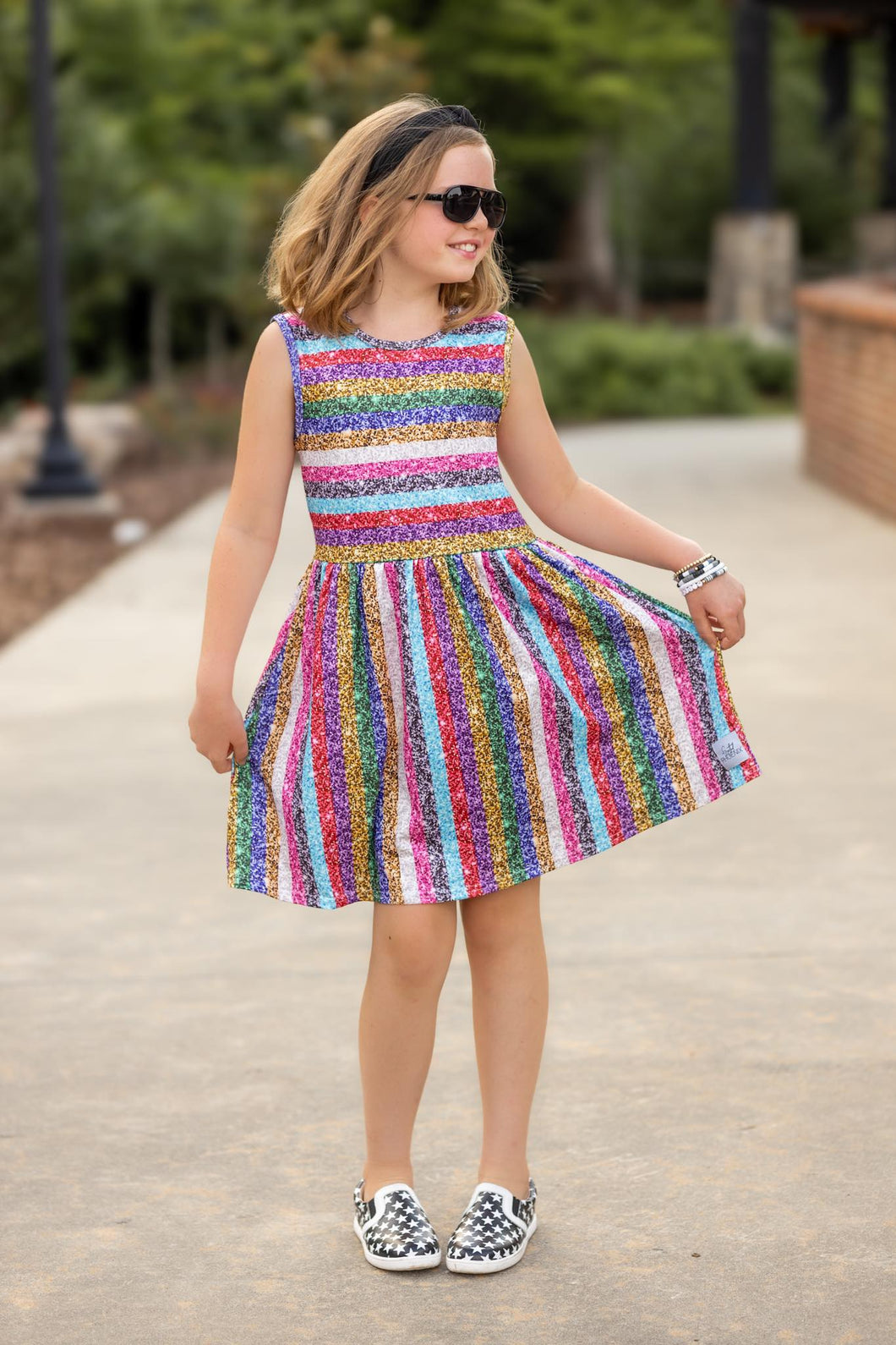 [Rainbow] Dress w/ Faux Glitter