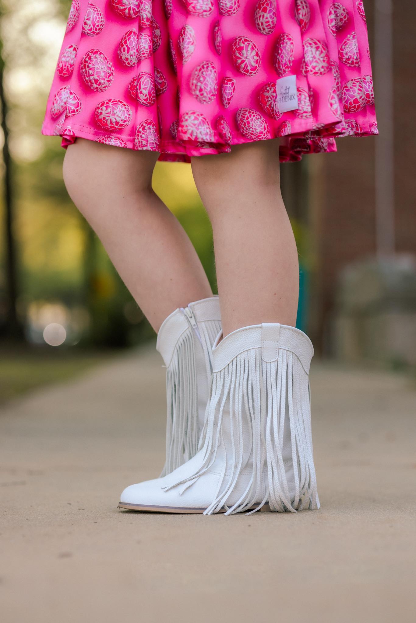 [White] Fringe Cowboy Boots