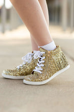 Load image into Gallery viewer, [Gold Glitter] Fringe High Top Tennies
