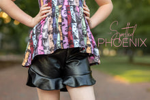Load image into Gallery viewer, [Black Faux Leather] Ruffle Shorts
