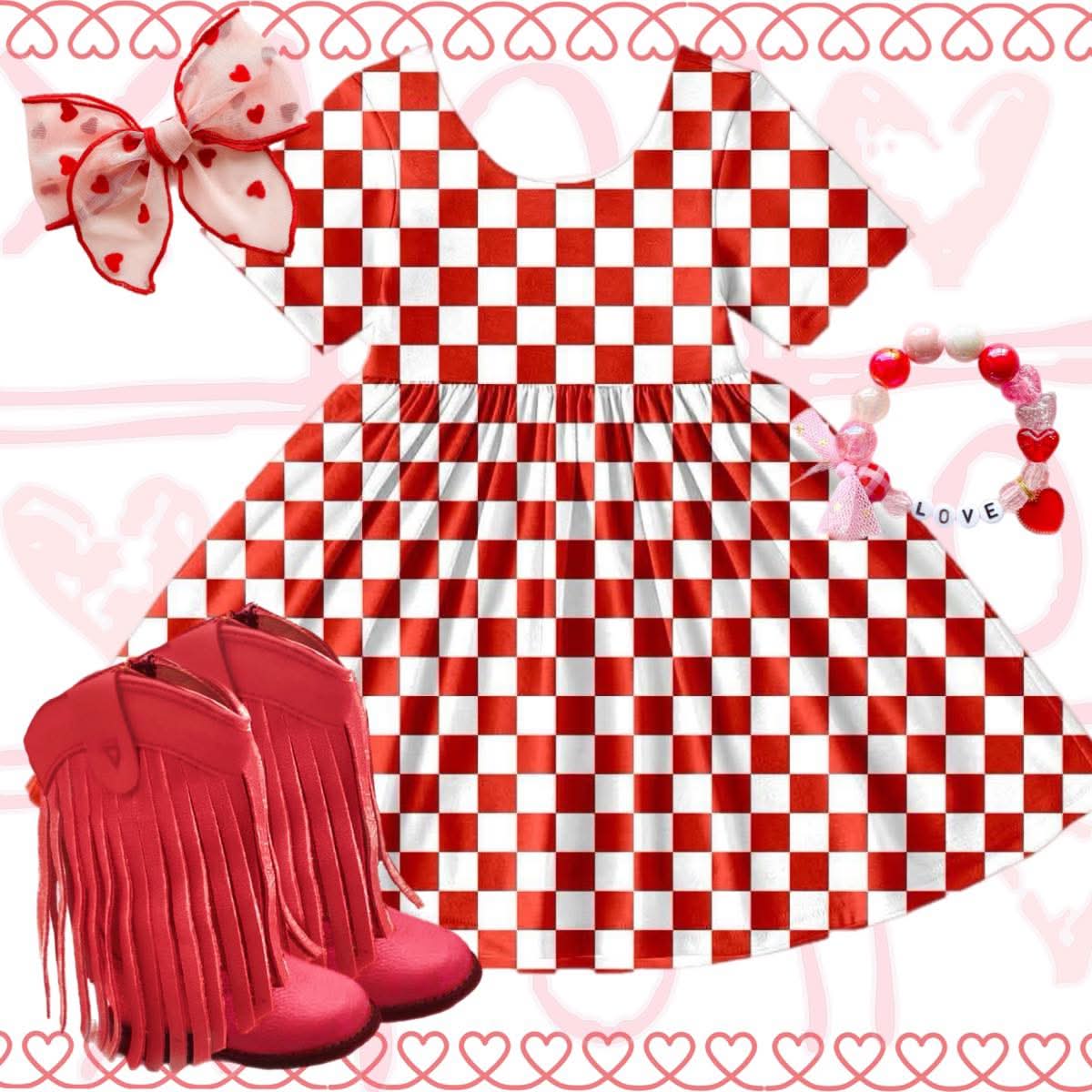 [Red Checkered] Twirl Dress