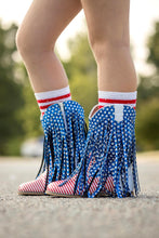 Load image into Gallery viewer, [Stars + Stripes] Fringe Cowboy Boots

