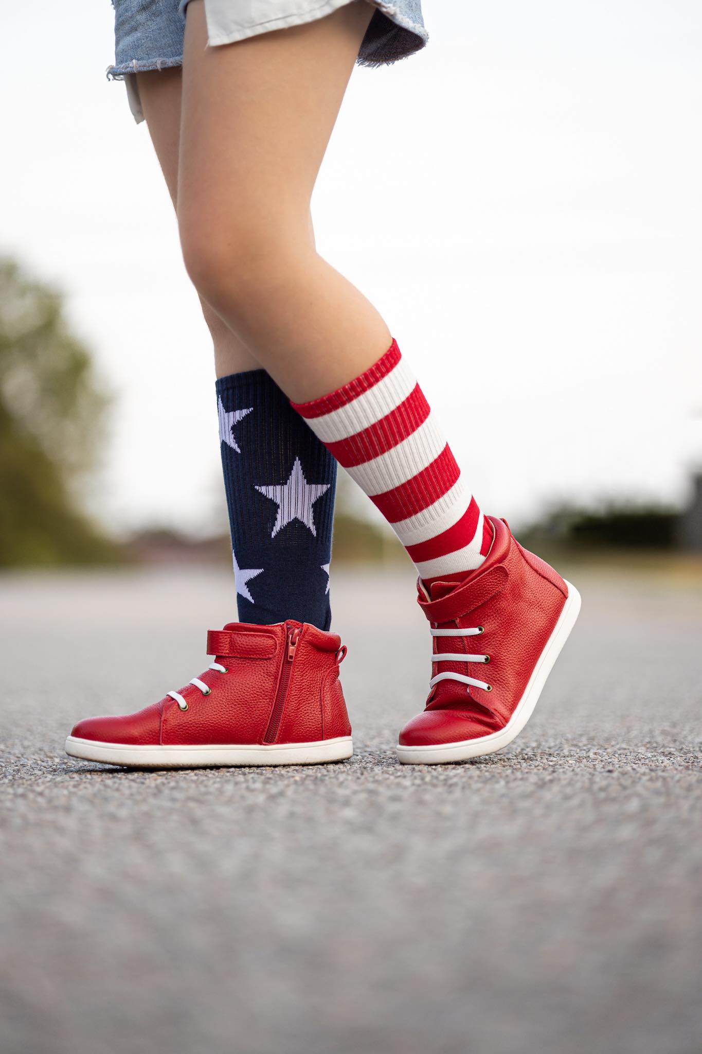 [Navy American Flag] Youth Tall Socks