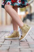 Load image into Gallery viewer, [Gold Glitter] Fringe High Top Tennies
