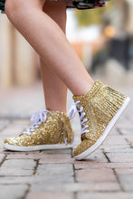 Load image into Gallery viewer, [Gold Glitter] Fringe High Top Tennies
