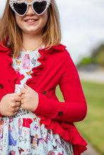 Load image into Gallery viewer, [Red] High Low Ruffle Cardi
