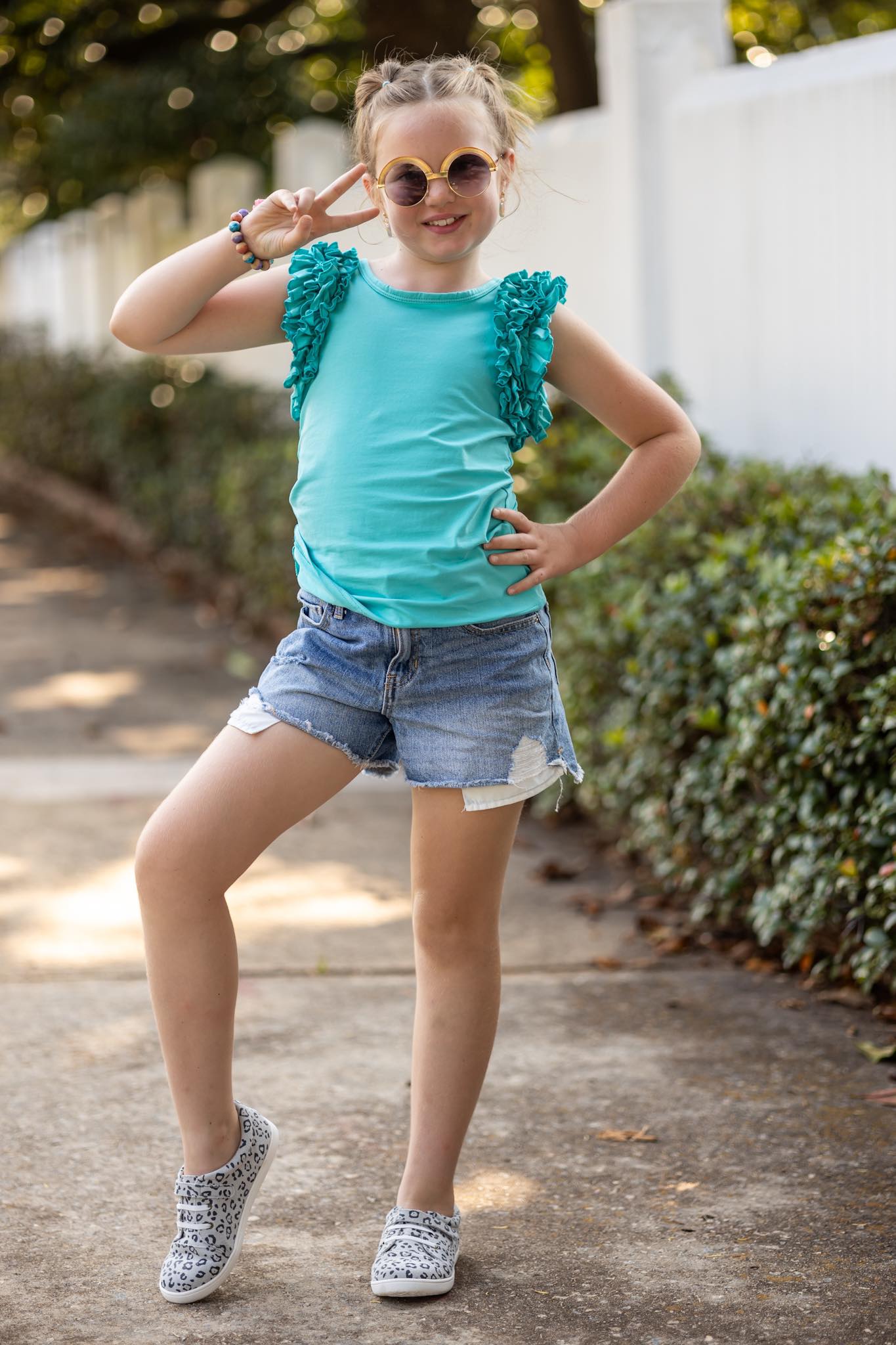 [Teal] Ruffle Tank