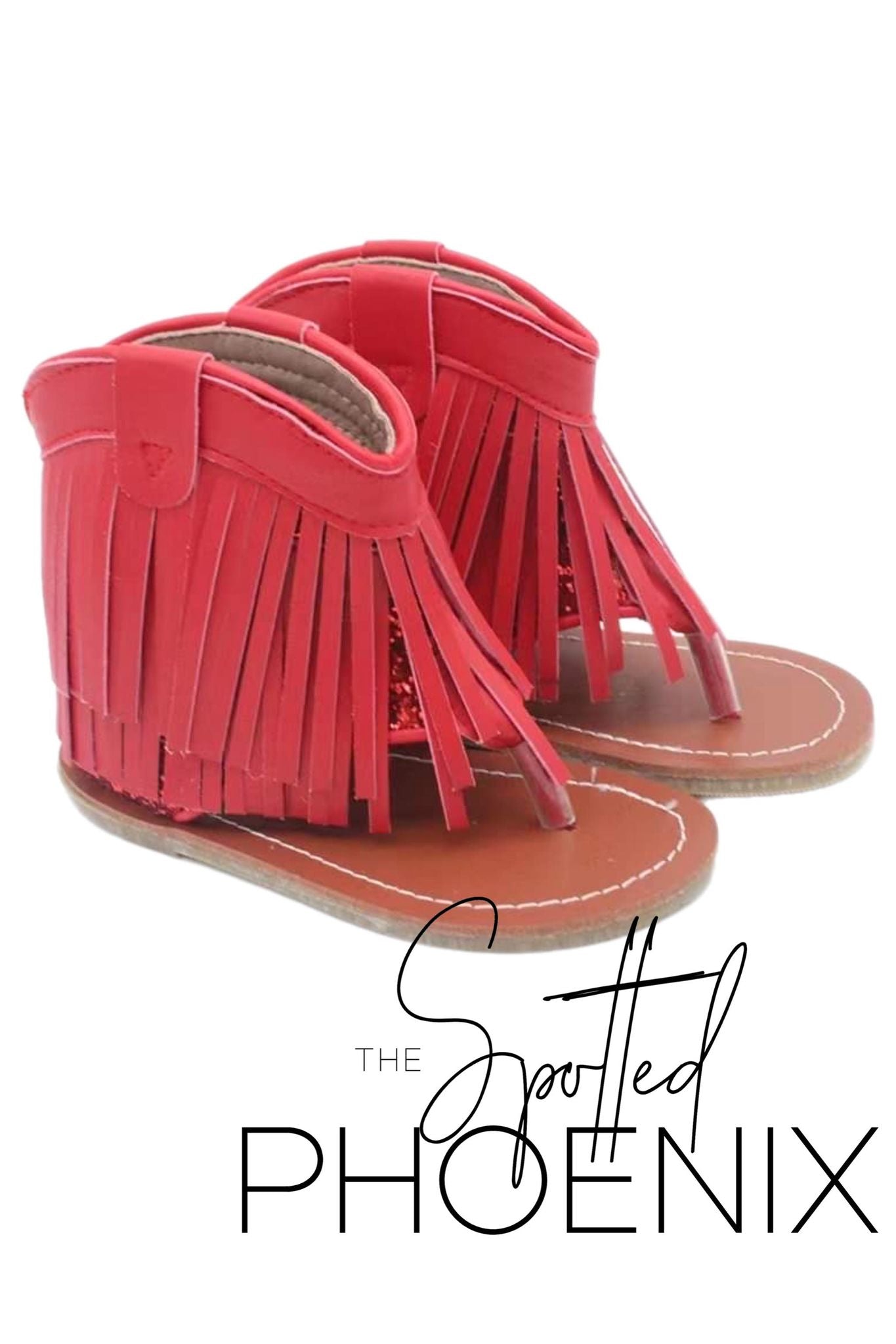 [Red] Fringe Sandals