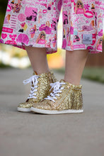 Load image into Gallery viewer, [Gold Glitter] Fringe High Top Tennies
