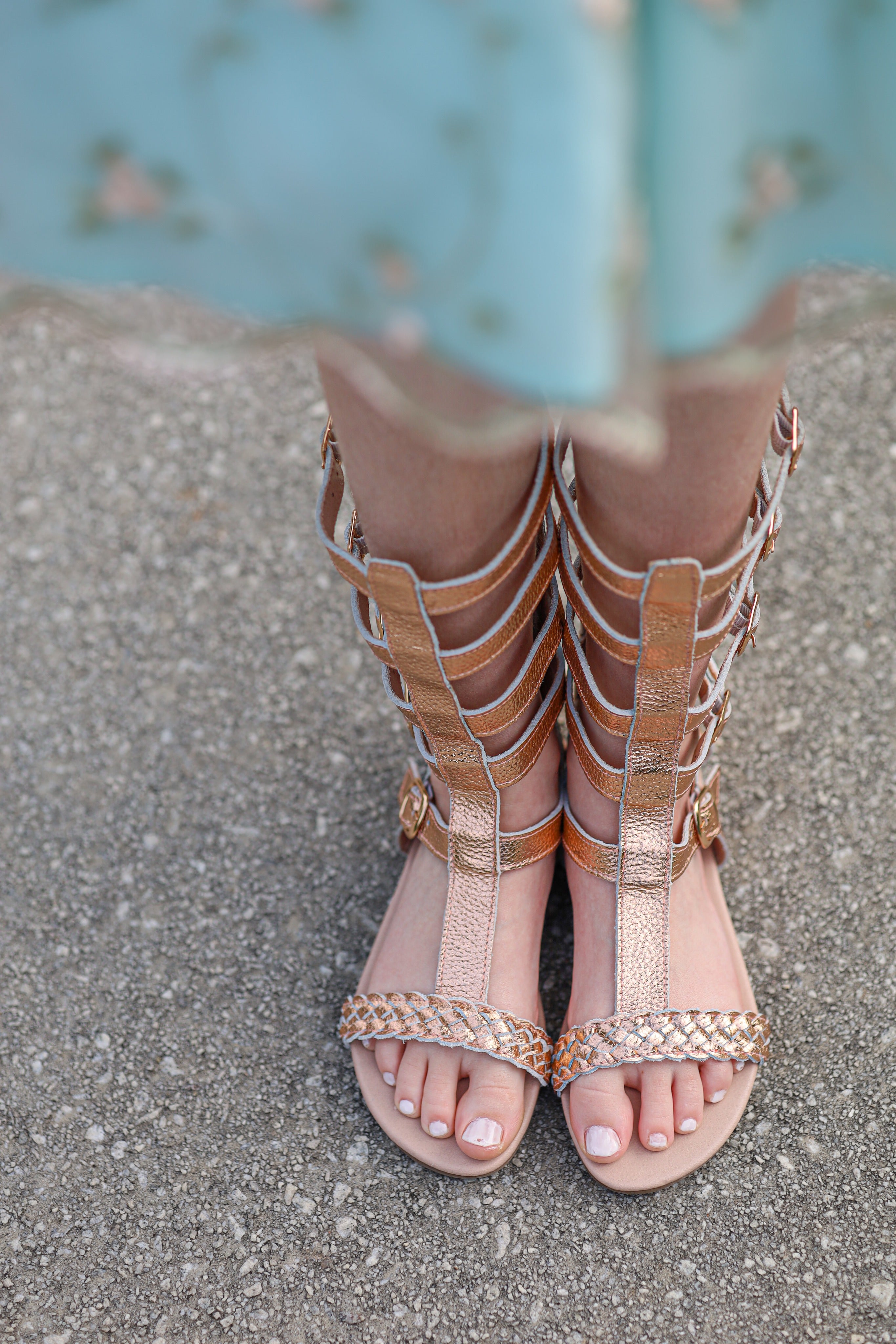 [Rose Gold] Gladiator Sandals