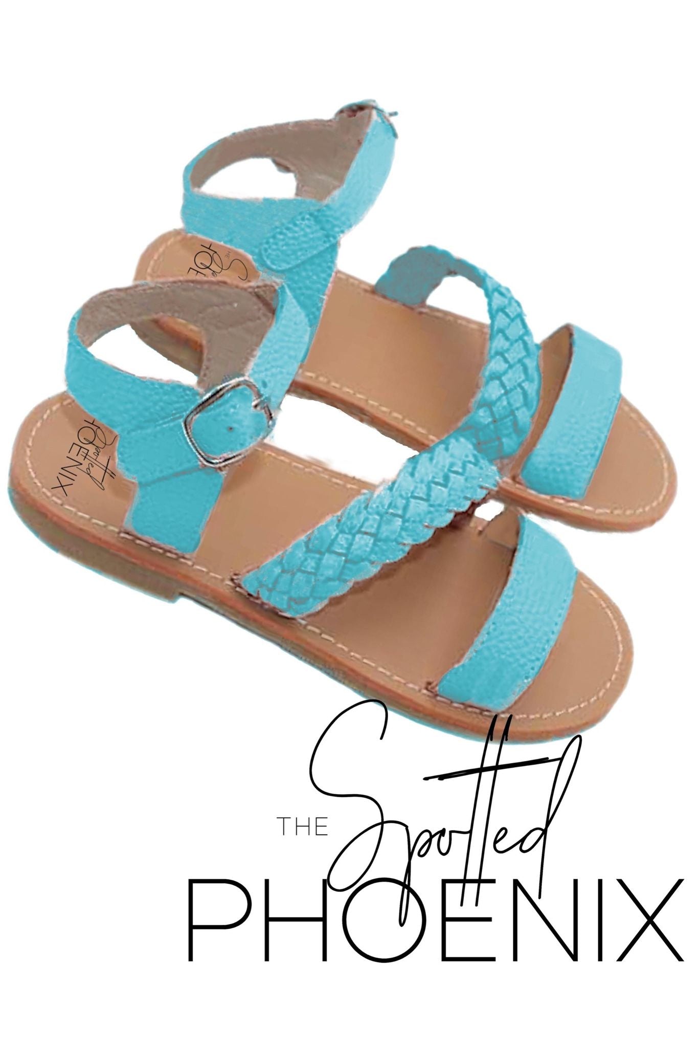 Turquoise [Slanted Braid] Sandals