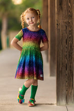 Load image into Gallery viewer, [Rainbow Stripes] Dress w/ Faux Glitter
