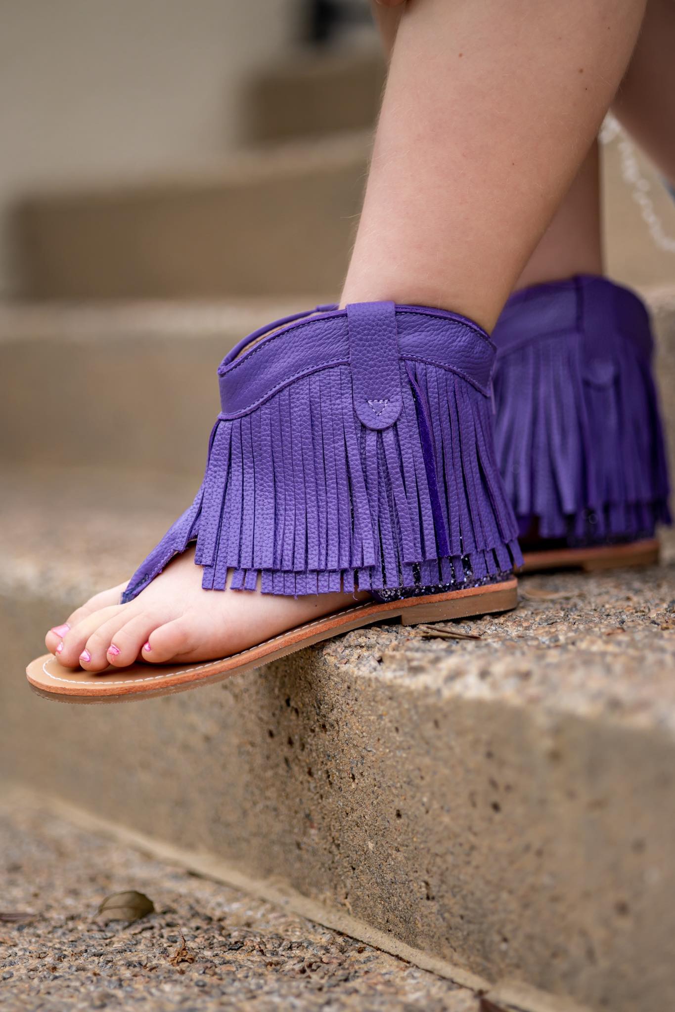 [Purple] Fringe Sandals