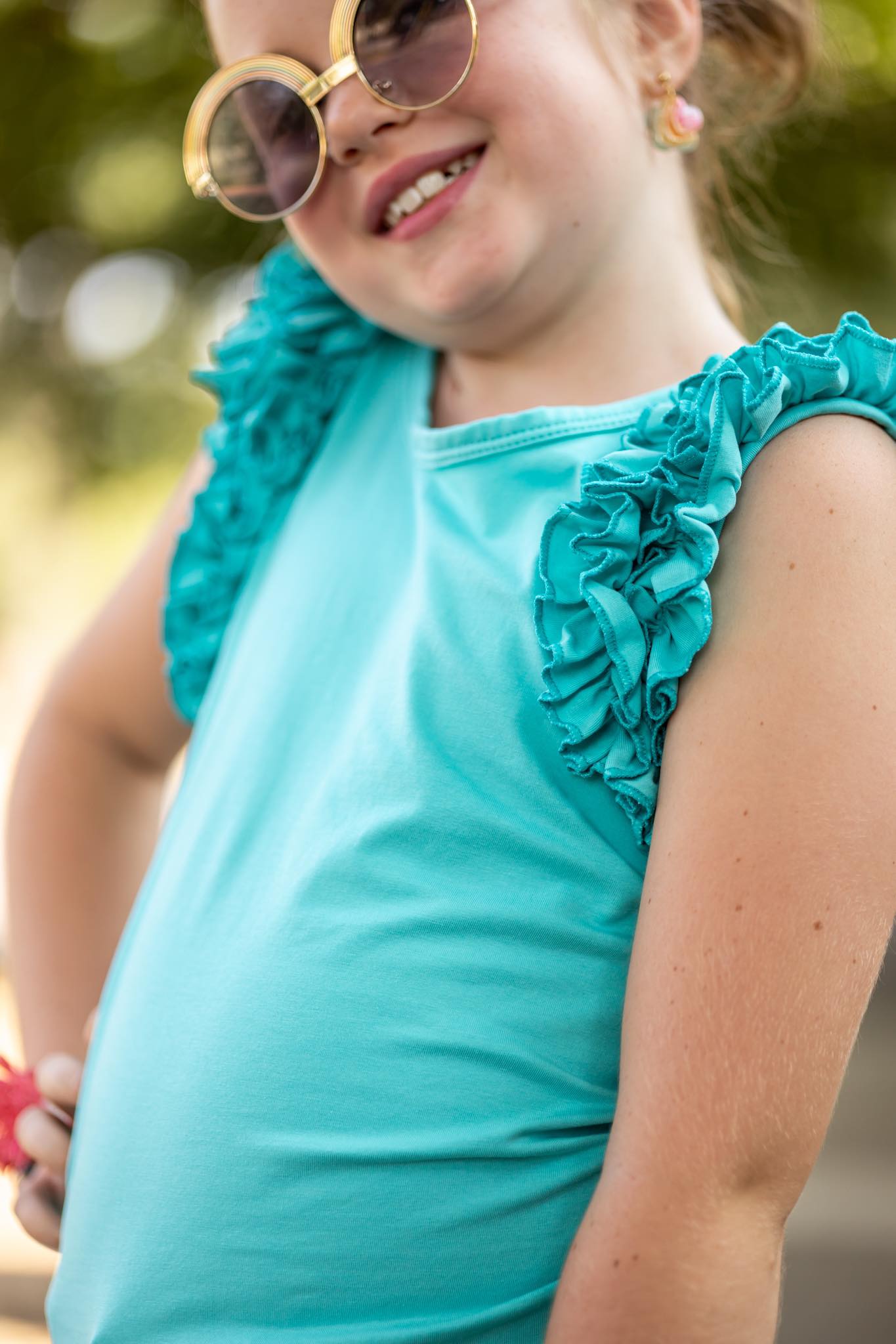 [Teal] Ruffle Tank