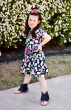 Load image into Gallery viewer, [Glitzy Peep] Twirl Dress w/ Faux Glitter
