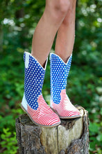 Load image into Gallery viewer, [Stars + Stripes] Fringe Cowboy Boots

