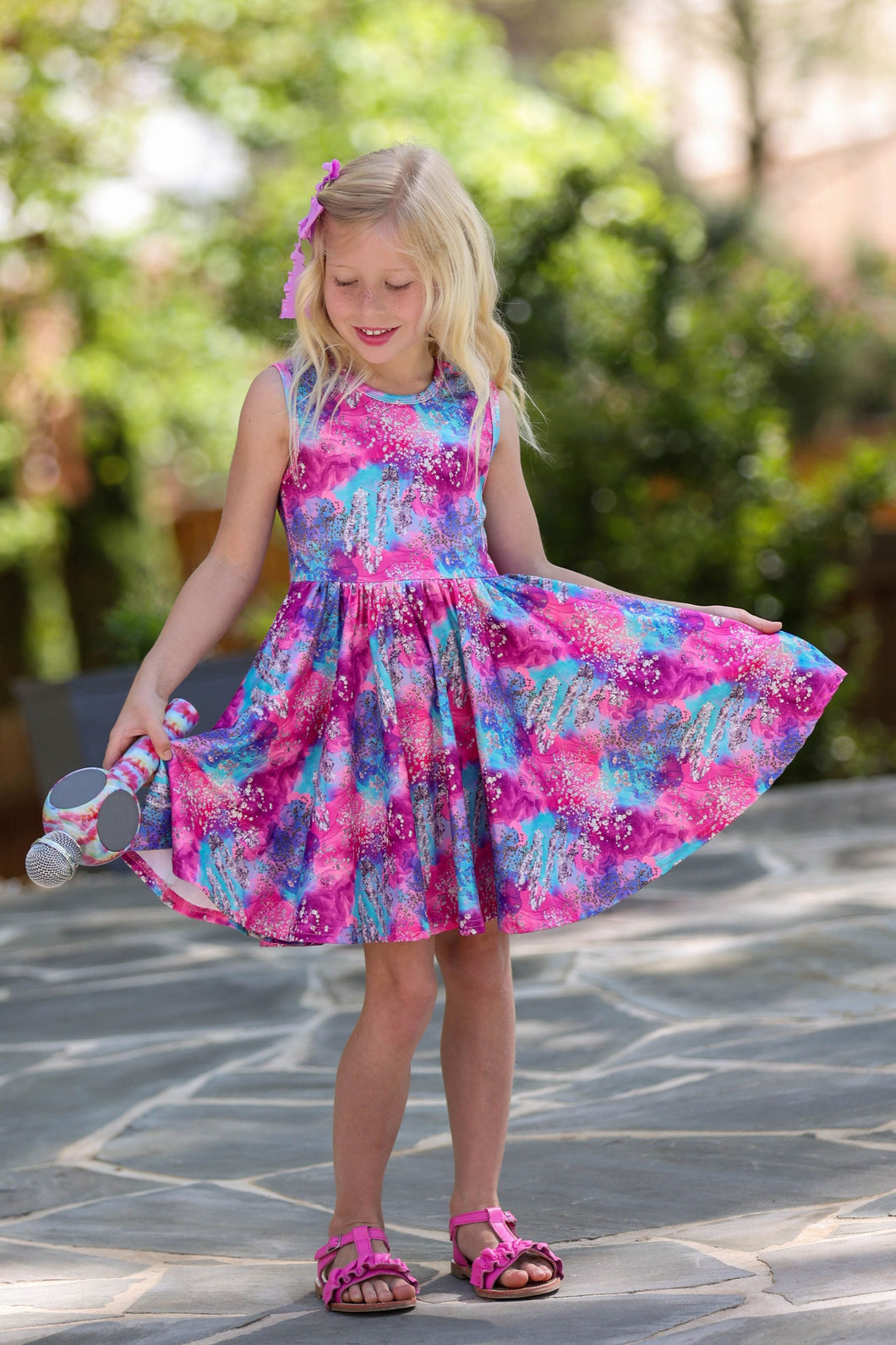 [Pop Star]Twirl Dress w/ Faux Glitter