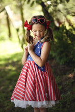 Load image into Gallery viewer, [Diamonds in the Sky] Faux Glitter LOVED Twirl Dress 12T
