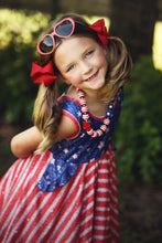 Load image into Gallery viewer, [Diamonds in the Sky] Faux Glitter LOVED Twirl Dress 12T
