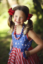 Load image into Gallery viewer, [Diamonds in the Sky] Faux Glitter LOVED Twirl Dress 12T
