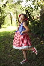 Load image into Gallery viewer, [Diamonds in the Sky] Faux Glitter LOVED Twirl Dress 12T
