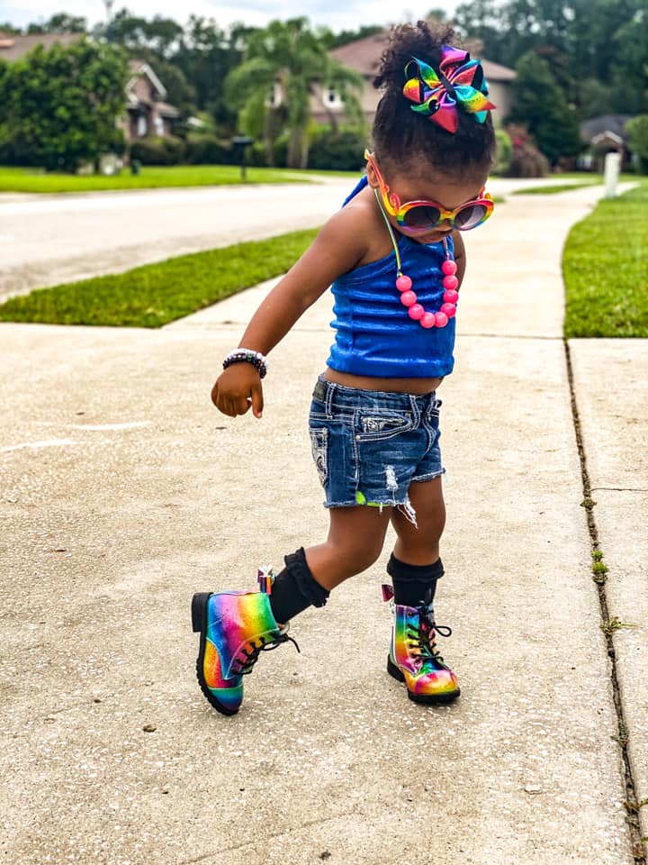 rainbow toddler boots