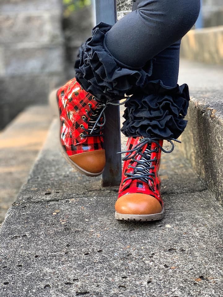 Plaid wedge boots deals