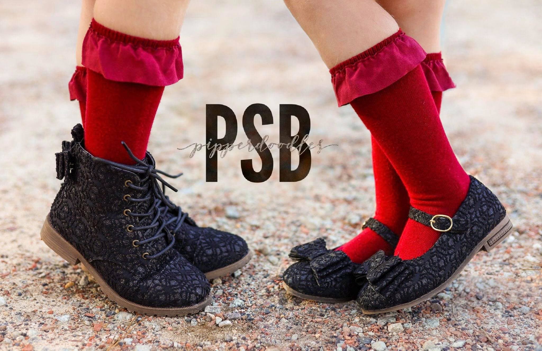 [Black Glitter Crochet] Bow Shoes