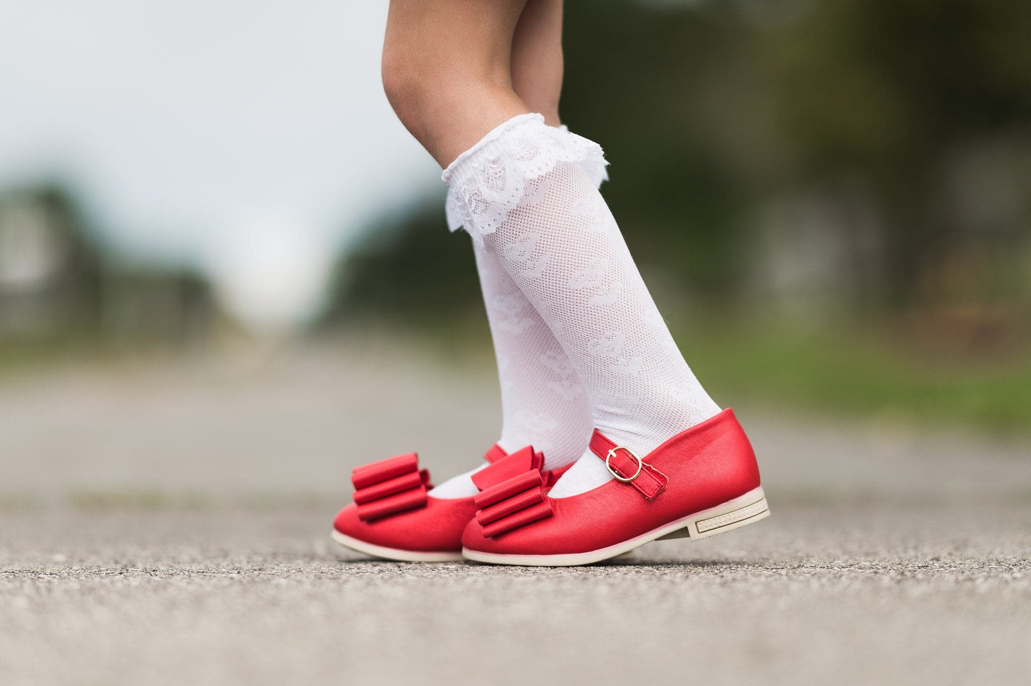 [White + Lace Trim] Tall Socks