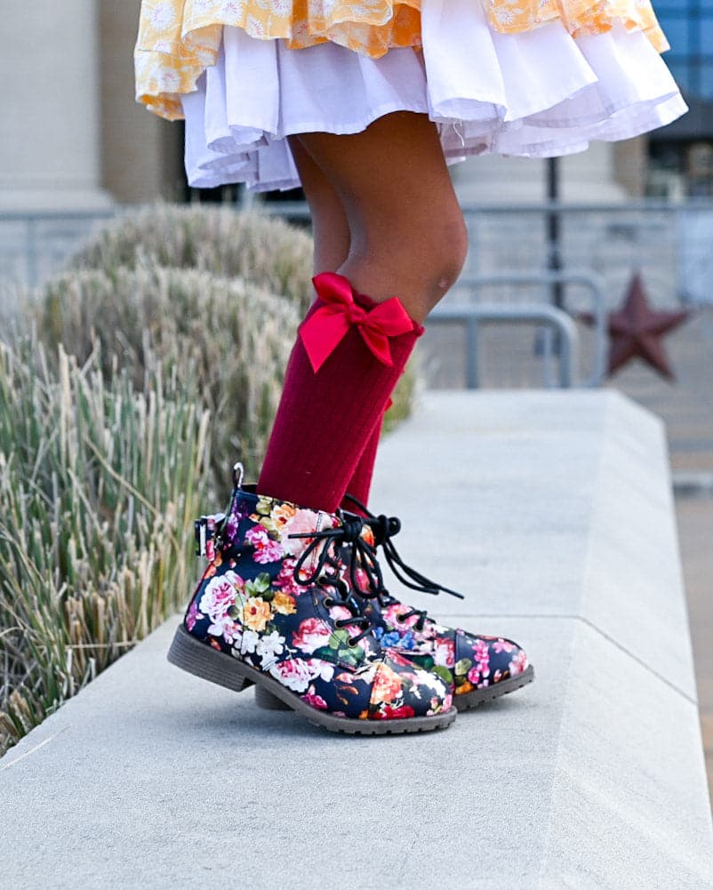 [Floral Black Matte] Boots