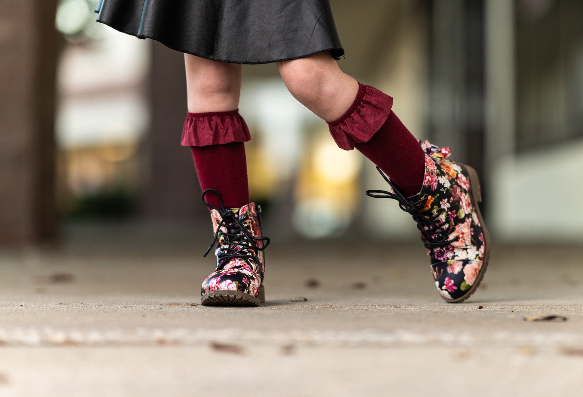 [Floral Black Matte] Boots