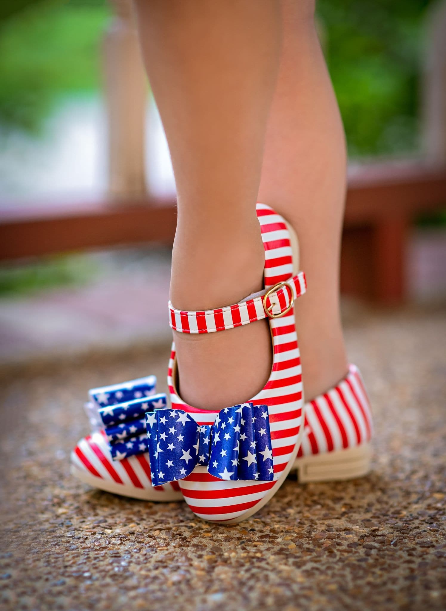Toddler 10 [Stars + Stripes] FLAWED Bow Shoes